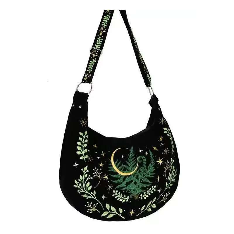 Women's Shoulder High Quality Gothic Embroidery Famous Brands Designer Crossbody Bag Large Capacity Exquisite Female Bags