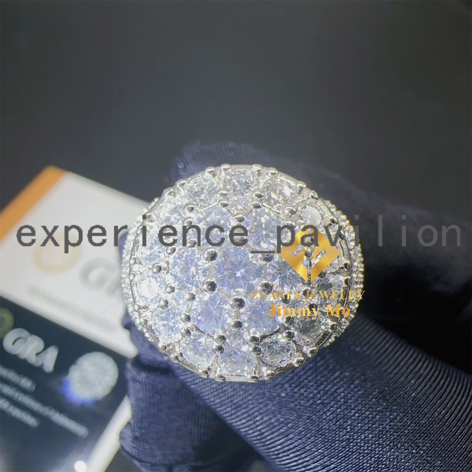 Promotion Price GRA Certificates 925 Silver Pass Diamond Tester VVS1 Moissanite Jewellery Diamond Hip Hop Iced Out Ring Man