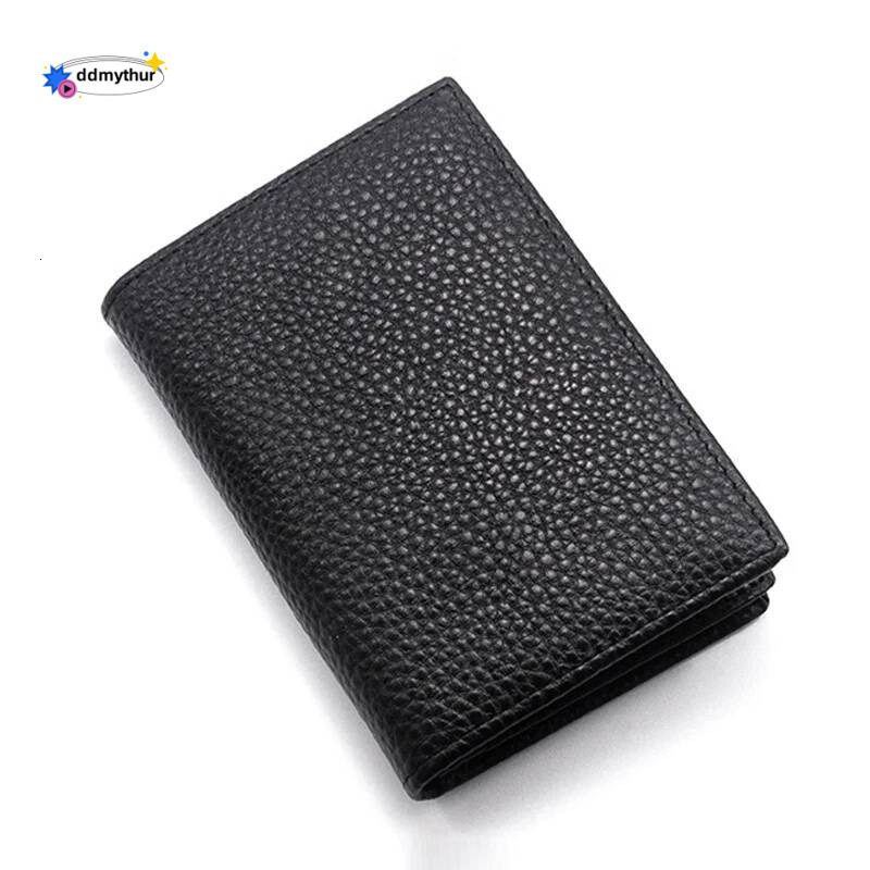 Genuine Leather Business Card Holder Slim RFID Wallet for Men Women Cards ddmythur