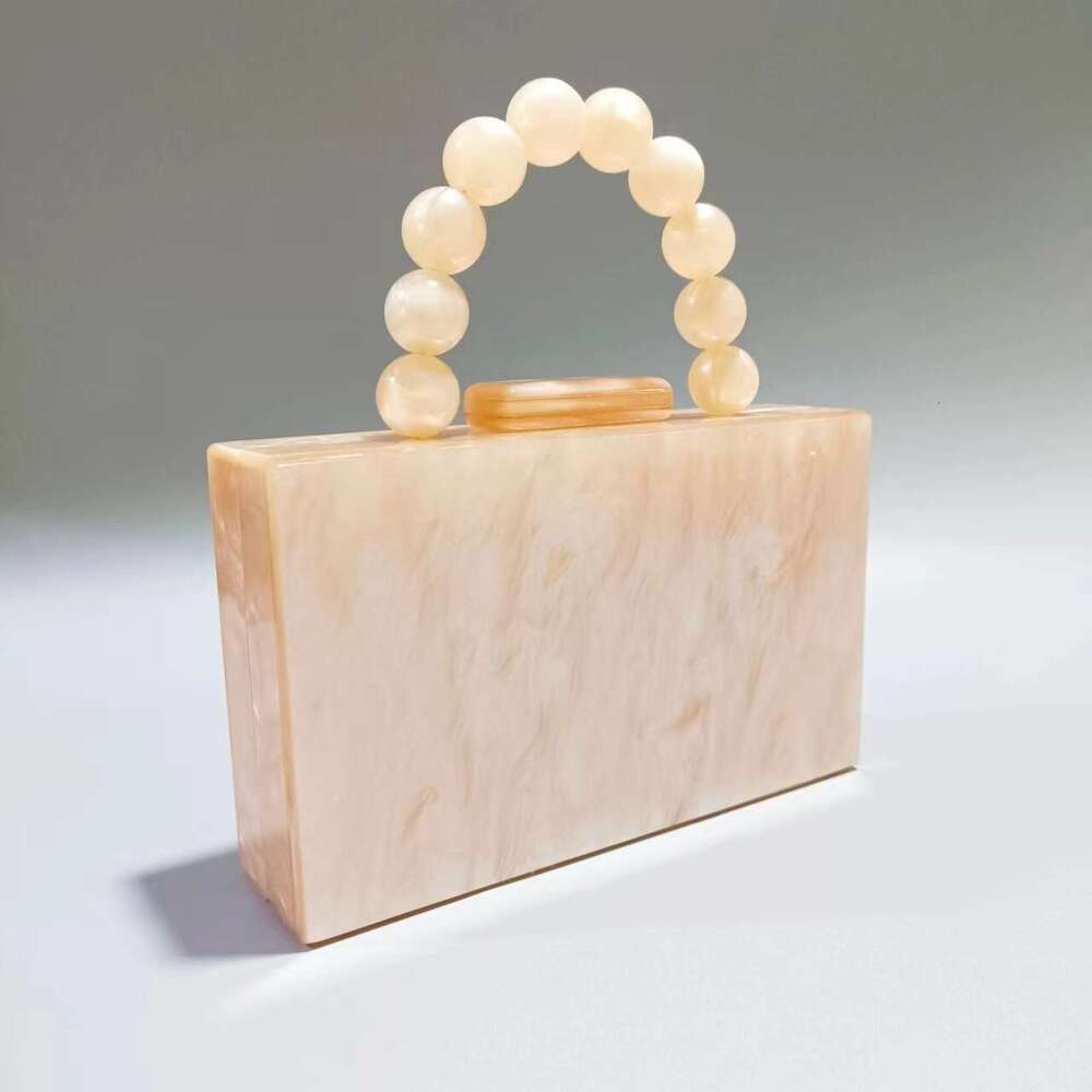 Fashionable And Generous Women's New Pearl Acrylic Dinner Beaded Wrist Handheld Wedding Dress Bag