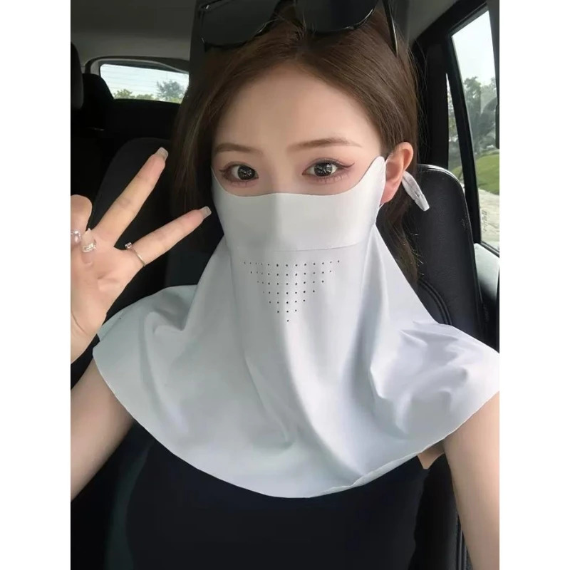 Sunscreen Mask Traceless for Women Detachable Facekini Ice Silk Anti-ultraviolet Summer Breathable Thin Cover Face 250514