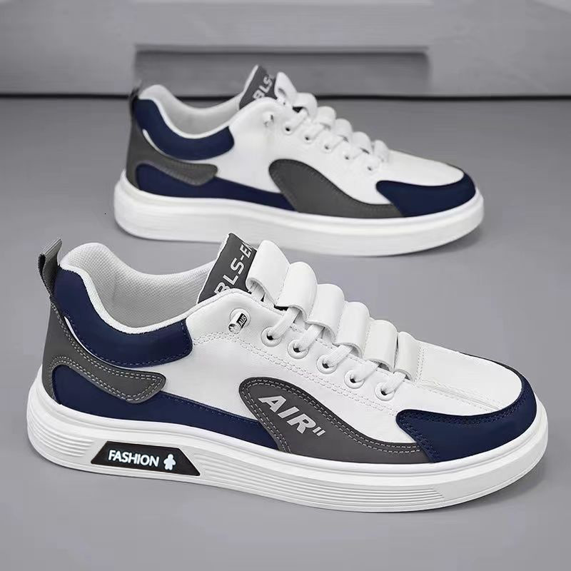Summer 2025 New Men's Leather Breathable Versatile, Sports and Leisure, One Step Stepping, High end Feeling, White Board Shoes