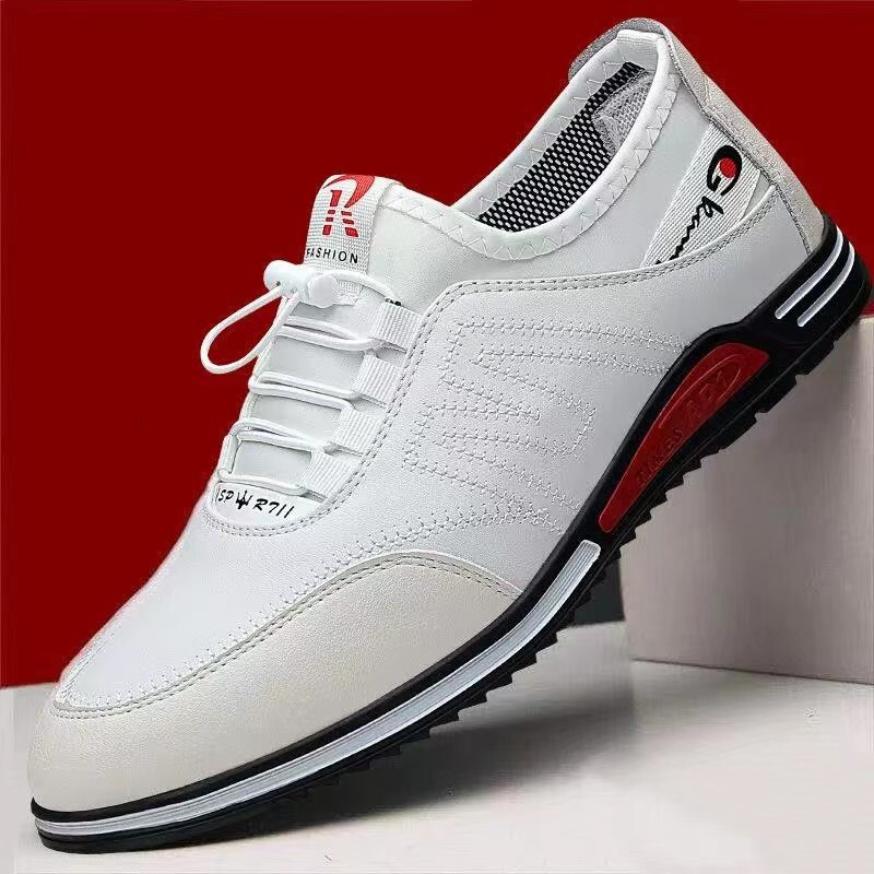 2025 Casual Spring New Leather Korean Edition Fashion Versatile Breathable Men's Shoes
