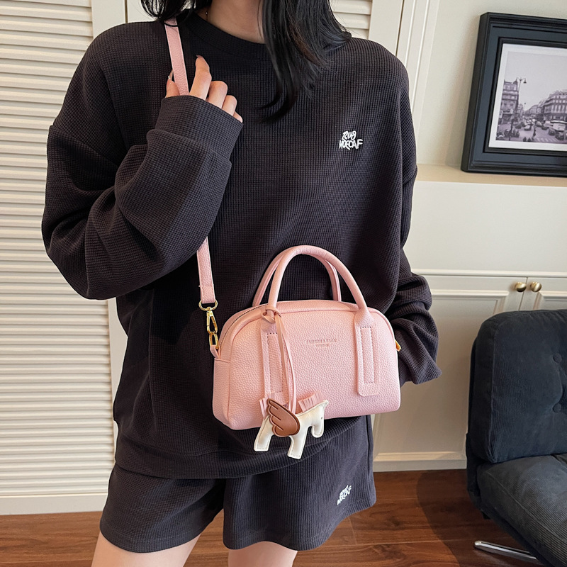 Fashion Handheld Boston for Women 2025 New Edition, Small and High Quality Texture, Versatile Single Shoulder Crossbody Bag