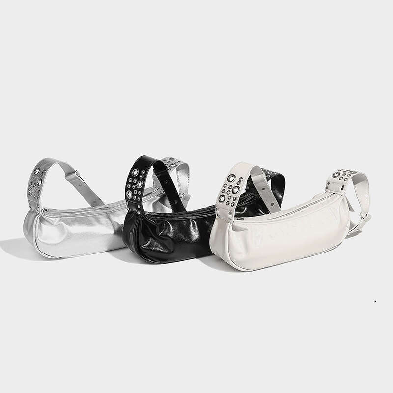 2025 New Retro Lazy Style Women's Large Capacity Horn with Wide Men Shoulder Strap Crossbody Bag