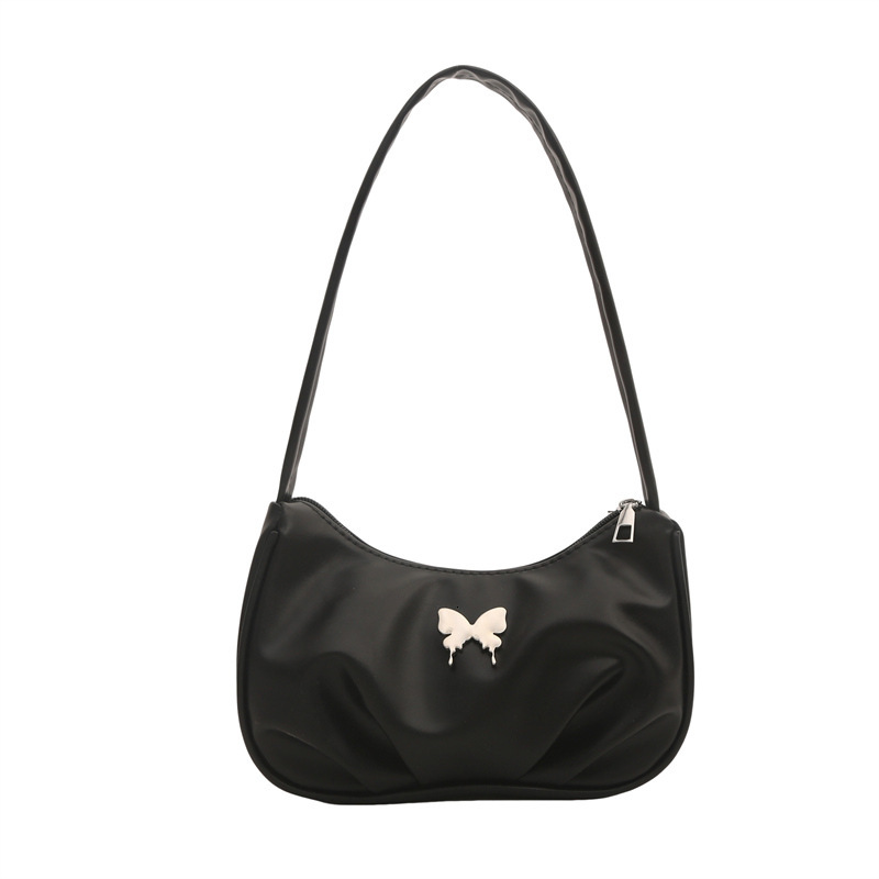 Free shipping on 2025 new designer bags Fashion bow niche underarm bag women's pleated handbag popular versatile and stylish shoulder bag