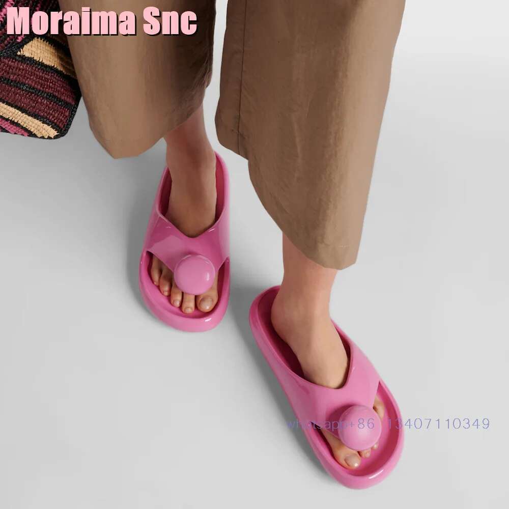 Foam Pebble Thong Sandals Round Open Toe Flip Flops Thick Bottom Sexy Fashion Women's Summer Beach Slides Outdoor Casual 2024
