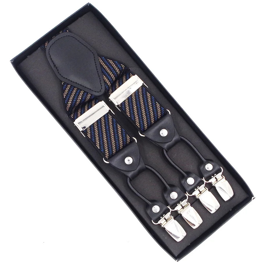 Adult Suspenders Mans Braces Vintage Casual Suspensorio Tirantes Trousers Strap Father/Husbands Gift 6 Clips 3.5*120cm 250515