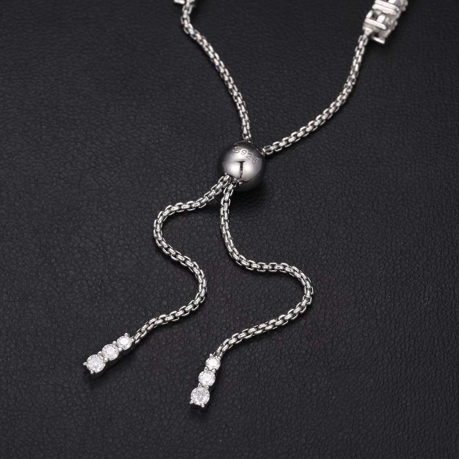USA Stock Luxury Wedding Gift Fashion 2mm 3mm 4mm 925 Sterling Silver VVS Moissanite Diamond Adjustable Slider Tennis Bracelet