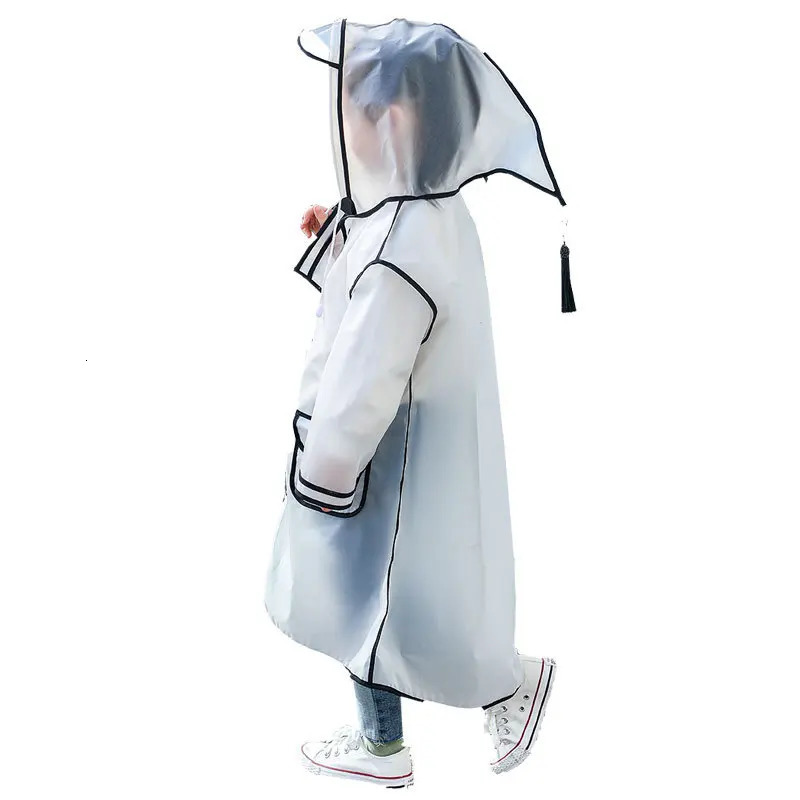 Raincoat Kids 1-10 Years Boys Girls Rain Jackets Cartoon Rain Coat Outfits Transparent Rainwear Baby Waterproof Child Clothes 250515