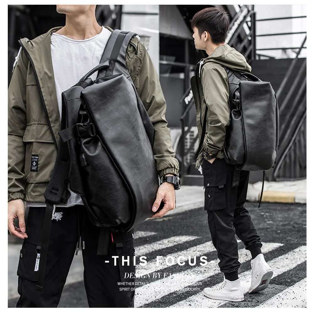 MOYYI Leather For Men 15.6 Inch Laptop Waterproof Business Rucksack Anti Theft Travel Backpack Large Capacity