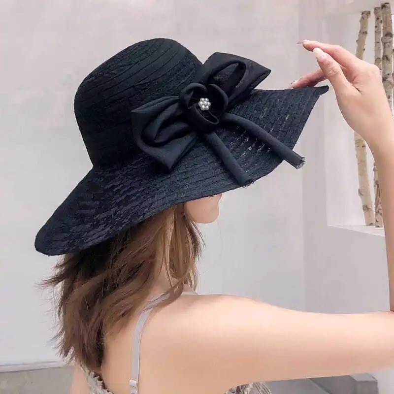 Hats for women in summer beach hats seaside outings face covering sun protection large brim sun hats foldable sun hats 250514
