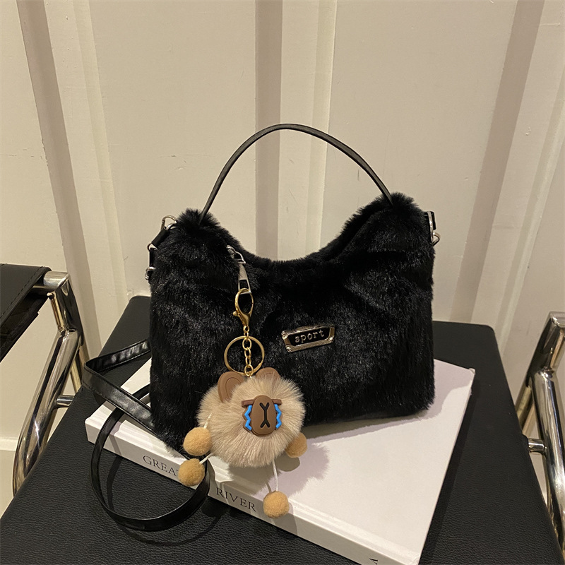 Free Delivery Designer Bag Autumn And Winter Fashion Plush Hand For Women 2025 Fashionable Single Shoulder Crossbody Hairy Bag Luxury Bag
