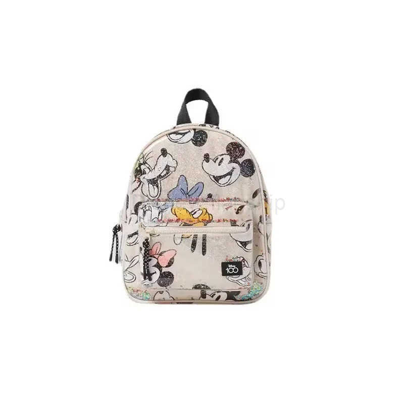 Disney 2024 New Cartoon Mickey Transparent Childrens Bag Girls Co-branded Printed Mini Fashion Backpack Student Cute School BagXJ250515