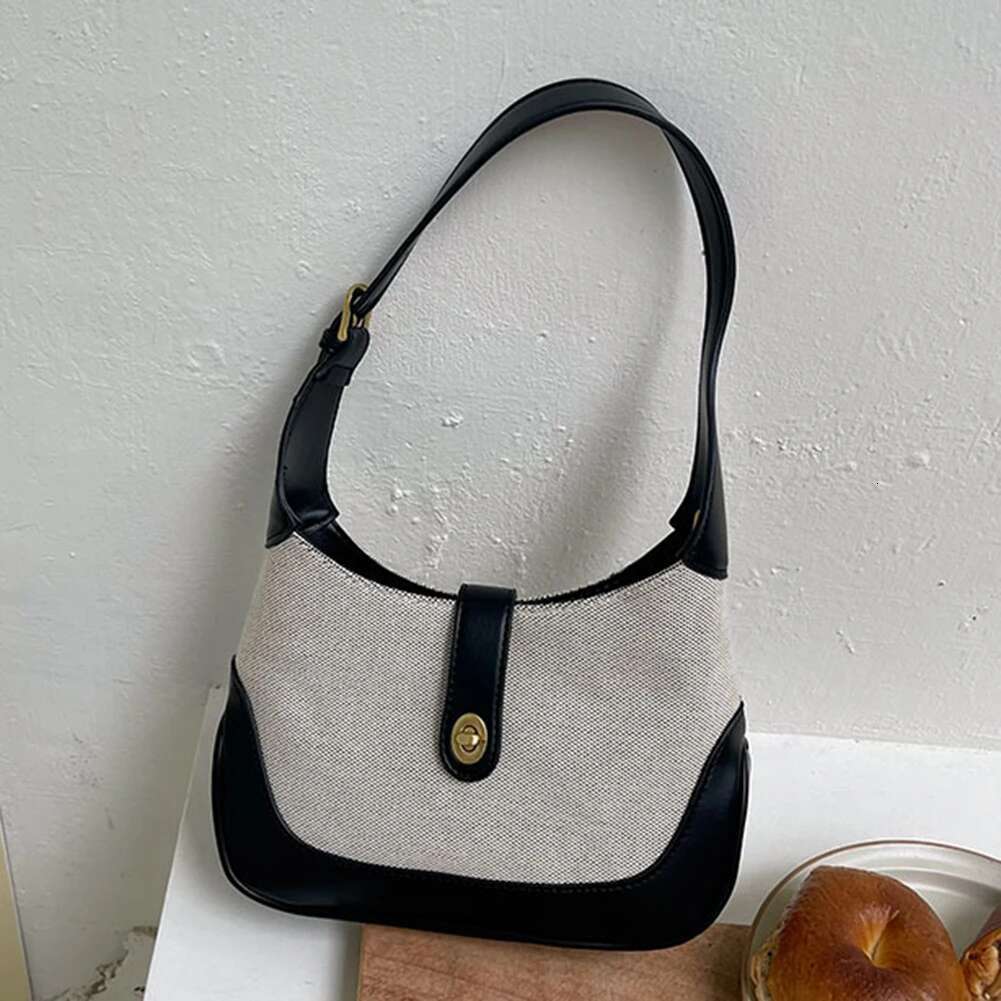 Women Vintage Contrast Color Tote Dumpling Bag Trendy French Underarm Purse For Daily Use And Fashion Events