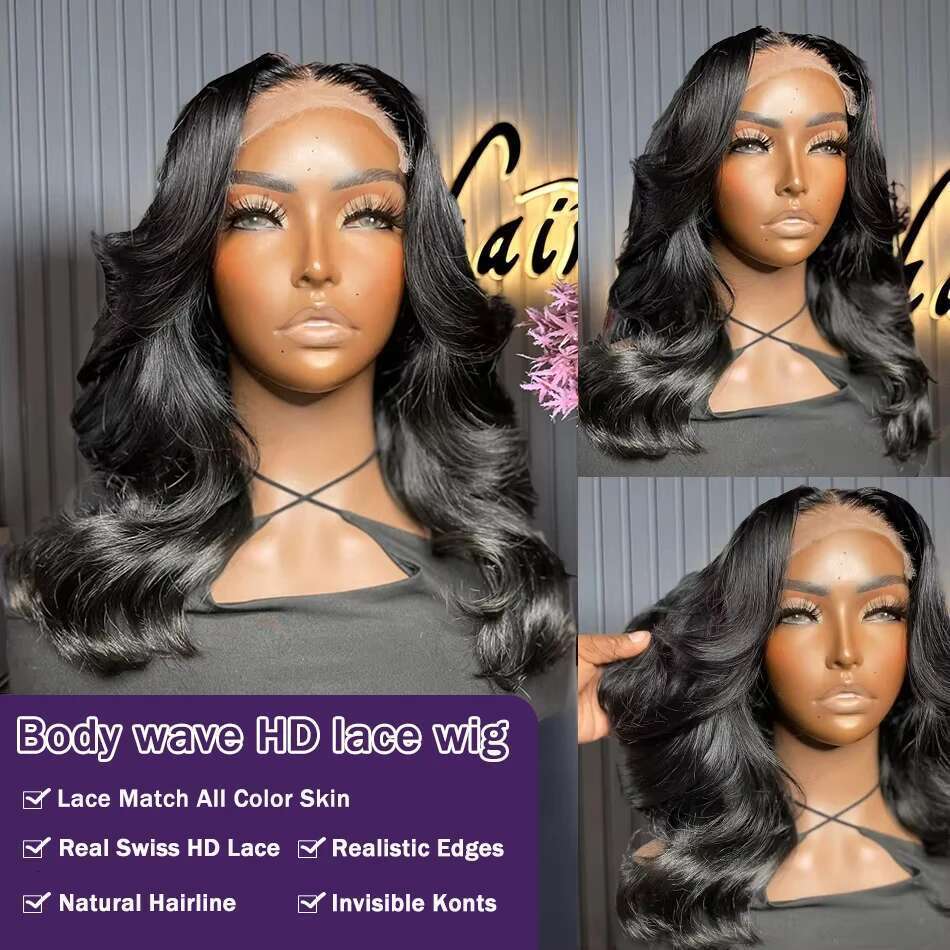 14 Inch Human Hair 200 Density 5x5 Closure Short Body Wave Bob Wig 13x6 Hd Frontal 13x4 Lace Front Wigs