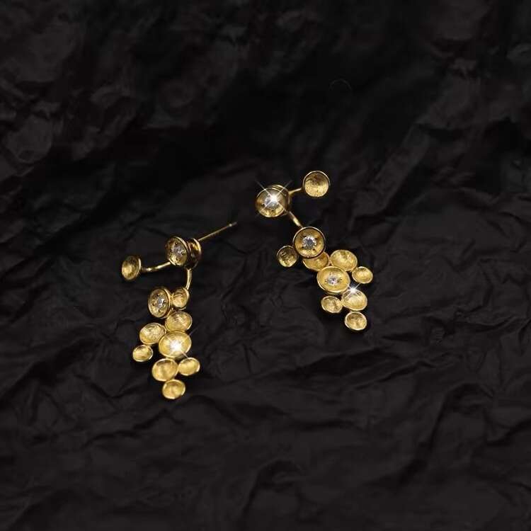 Niche Star studded Dia Light Starry Sky Elegant Premium Earrings Women's Accessories