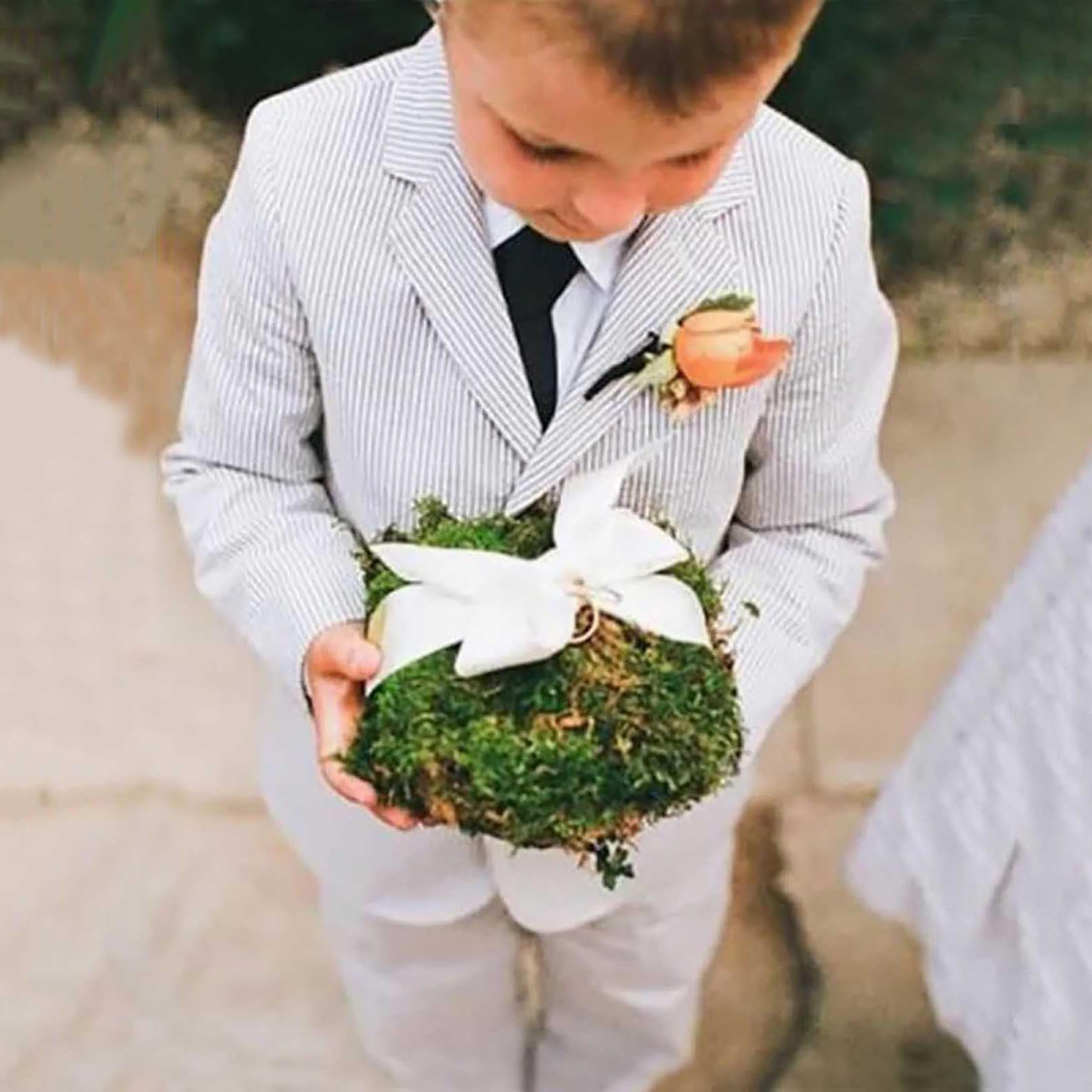 Boys Seersucker Suit 2 Piece Tuxedo for Boys Striped Blazer Pants Boys Summer Beach Wedding Suit