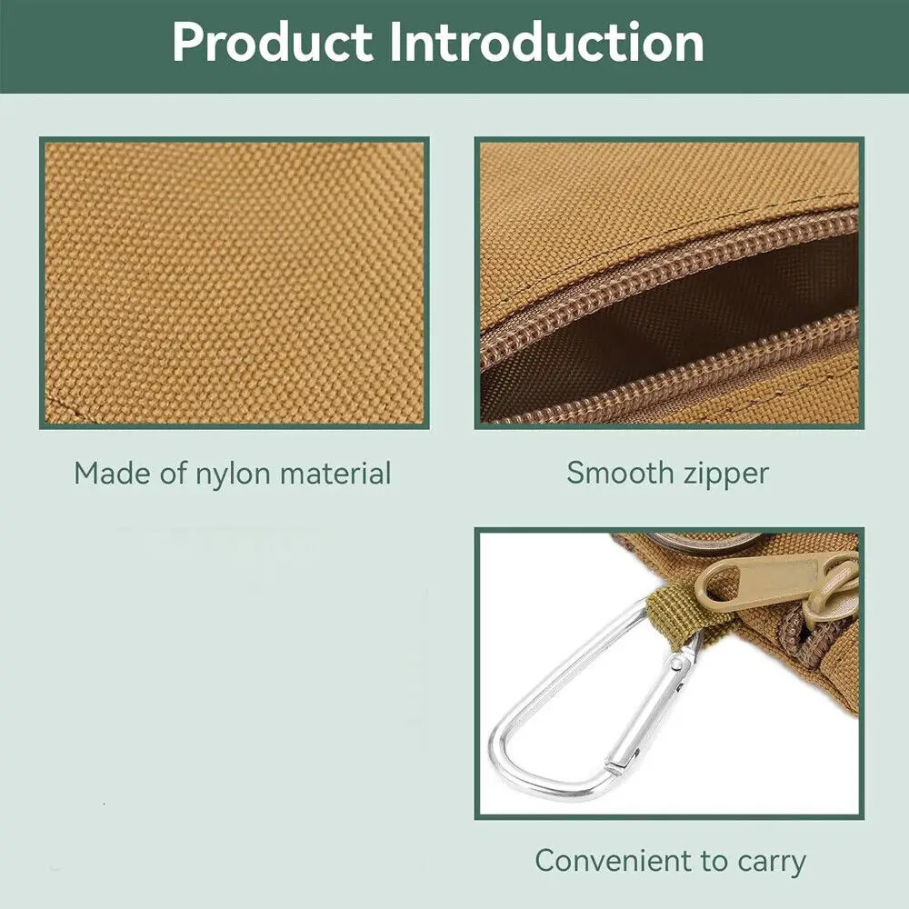 Mini Portable Key Card Case EDC Pouch Bag Purse Hiking Waist Packs for Outdoor Zipper Waterproof Hook Wallet 250515
