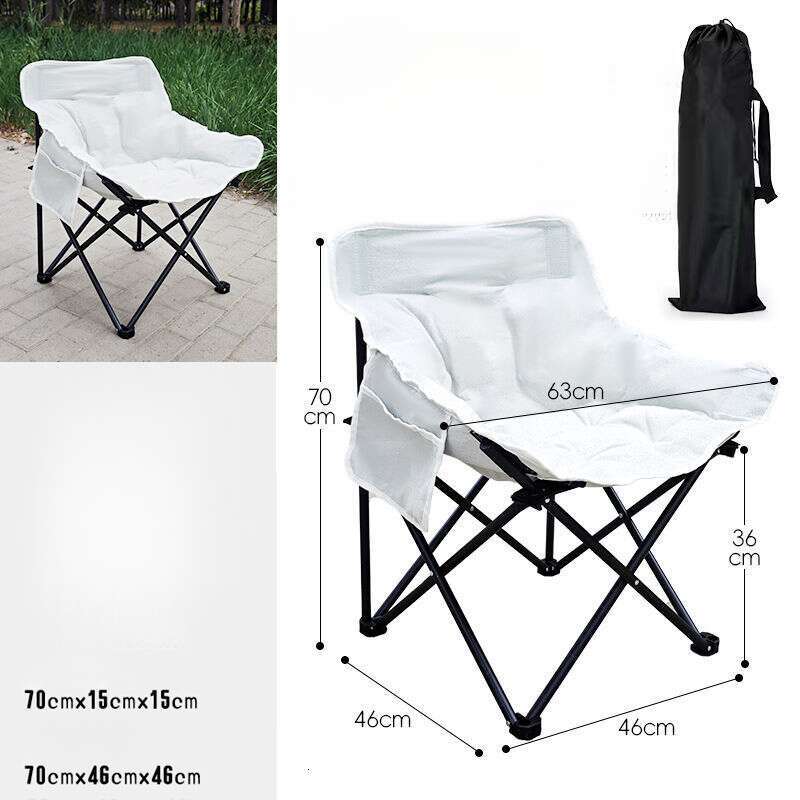 Thick space cotton outdoor folding moon portable camping raised lounge chair, fishing bench, equipped with extra thick equipment