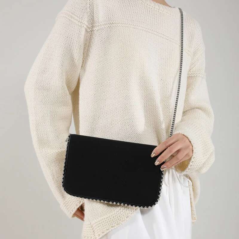PU Clutch Bag Leather Shoulder Side for Women Chain Mobile Phone Purses Crossbody Bags Ladies Punk Fashion Handbag