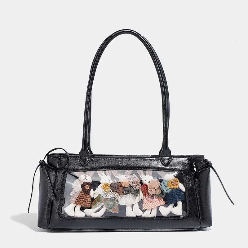 Cute Shoulder For Women Vintage Red Y2k Fashion Kawaii Bow Handbag Elegant Casual Transparent Lolita Jk Female Ita Bag