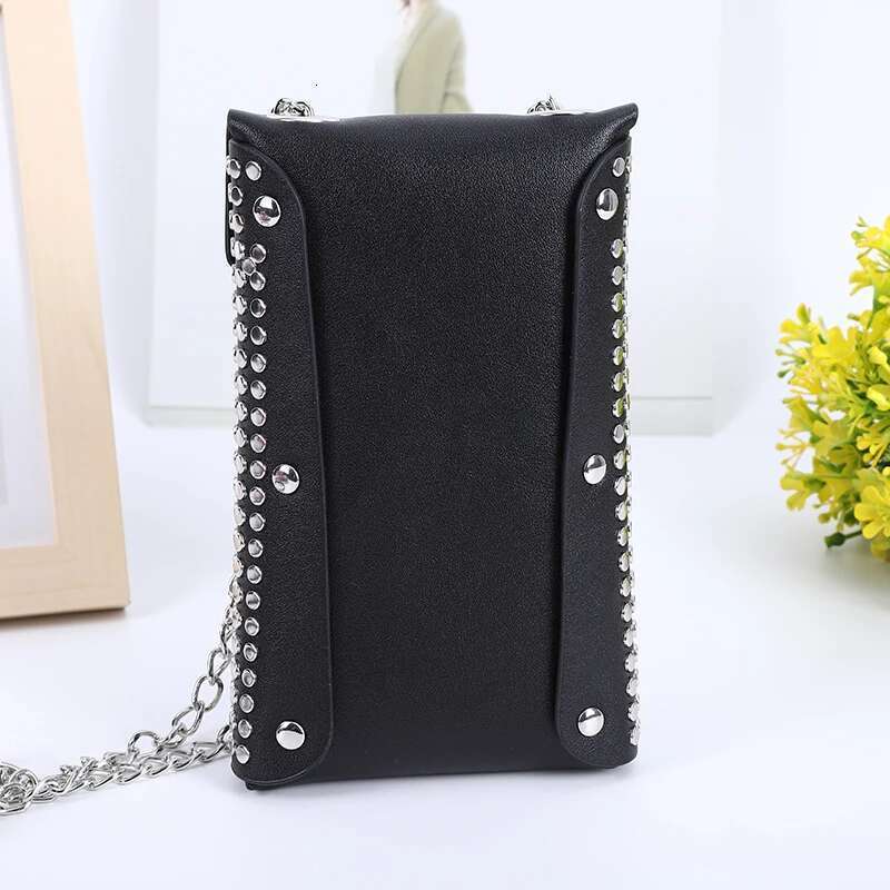 PU Leather Mini Women's Shopper Shoulder Rivet Flap Chain Crossbody Bags Designer Purses And Handbags Female Retro Phone Bag