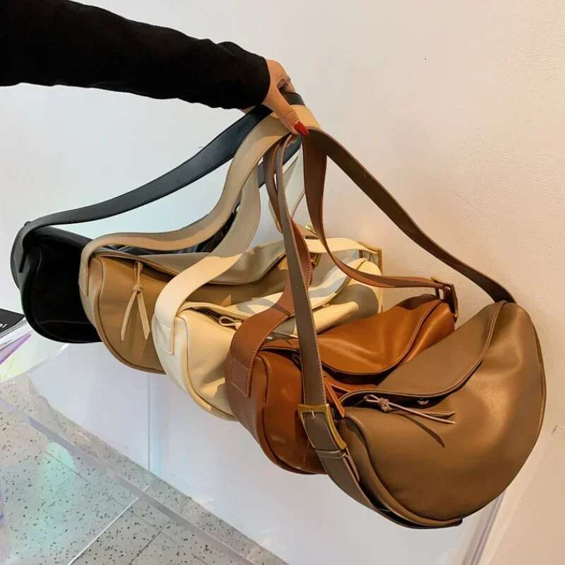 Crossbody For Women Large Capacity Handbags Solid Soft Shoulder Bags Female Casual Travel Hobos Bag Vintage Sac New