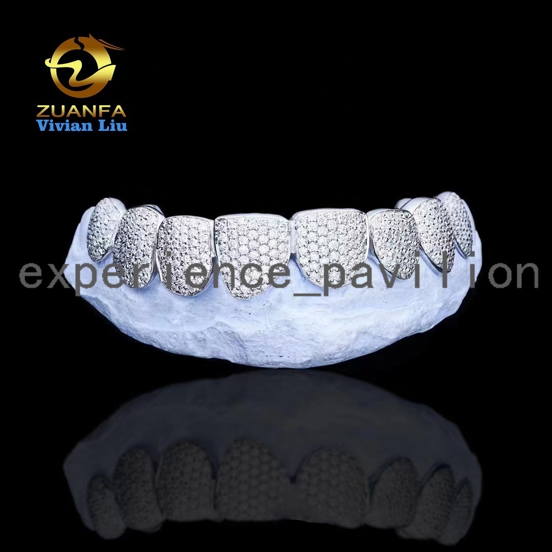 Jewelry Fully Iced Out Diamond Grillz Rapper Jewelry Custom Made VVS Moissanite Grillz
