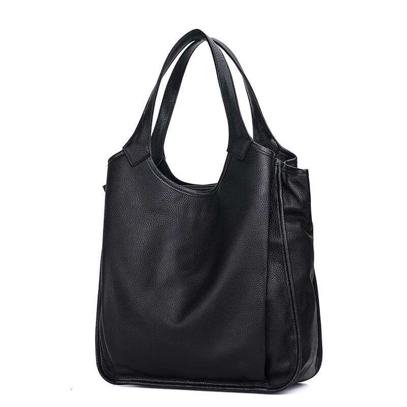 Aidrani New Minimalist Women's Tote With Large Capacity And Solid Color Design Soft Cowhide Single Shoulder Underarm Bag