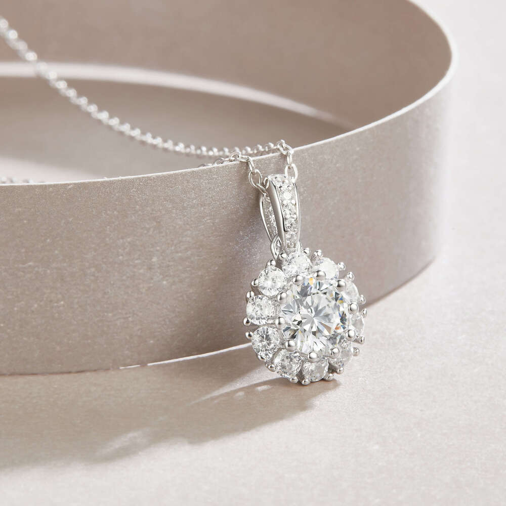 Necklace Transmission Ice Silica Pendant Sier Wedding Women