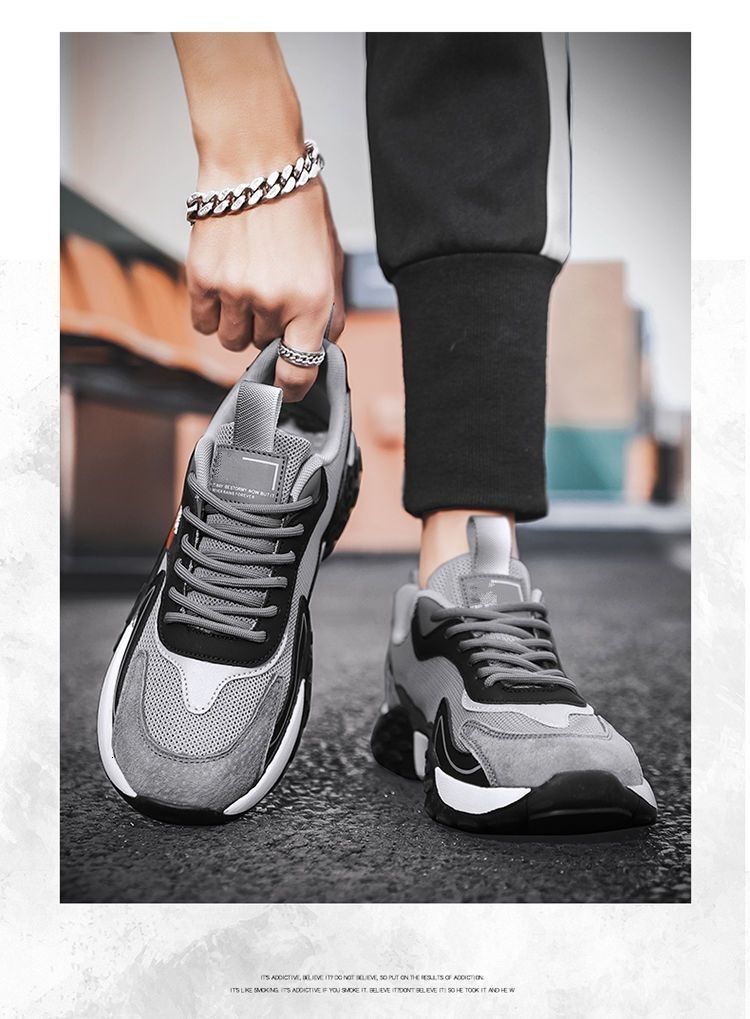 Men's 2025 autumn new mesh low top fashionable comfortable soft sole running men's casual sports shoes
