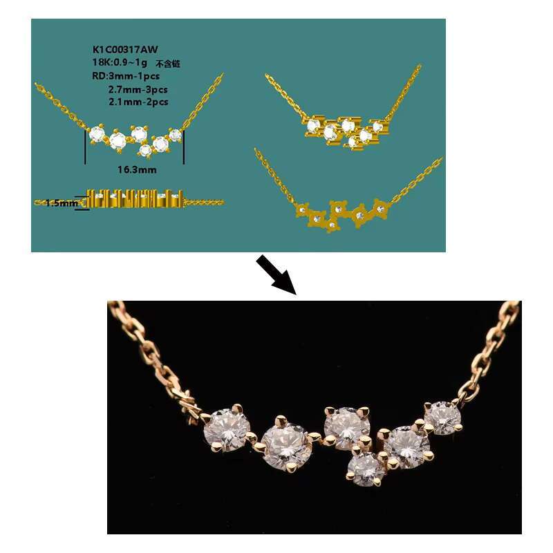 Wholesale Supplier Fine Manufacturer Custom Made 10K 14K Real Gold Sier Jewelry Moissanite Dia Jewellery