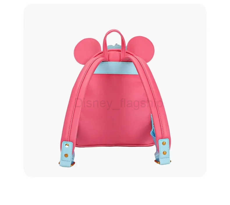 Disney Stitch PU Leather Backpack Cartoon Lotso Losto Fashion Print Donald Duck Mini Backpack PU Leather Women BackpackXJ250515