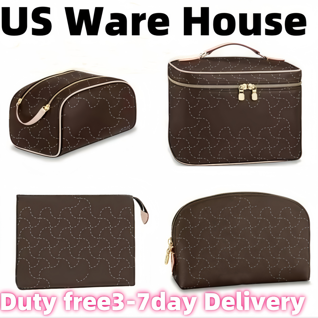 Nice Vanity Makeup Designer Bag for Womens Luxury Handbag Leather Make Up Toiletry Clutch Bags Cross Body Shoulder Totes Cosmetic Bags purse wallet