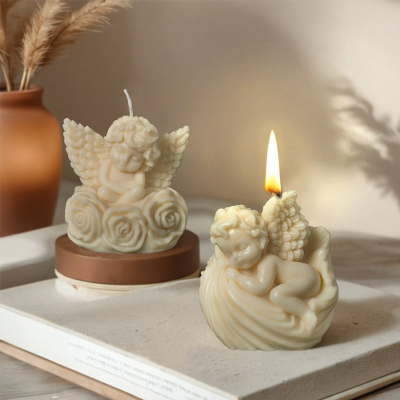DIY Rose Angel Aroma Candle Silicone Mold Shell Angel Silicone Mill Ornament Mold