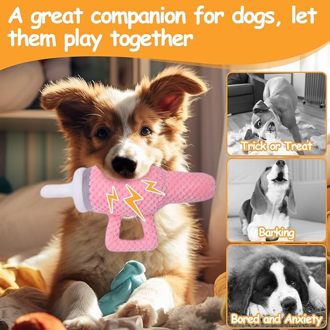 Squeaky Dog Toys Cute Pink Water Cup with Handle,Upgrade Interactive Dog Chew Toys, Funny Boy Girl Dog Stuff Toy, Plush No Mess Chew and Play E71