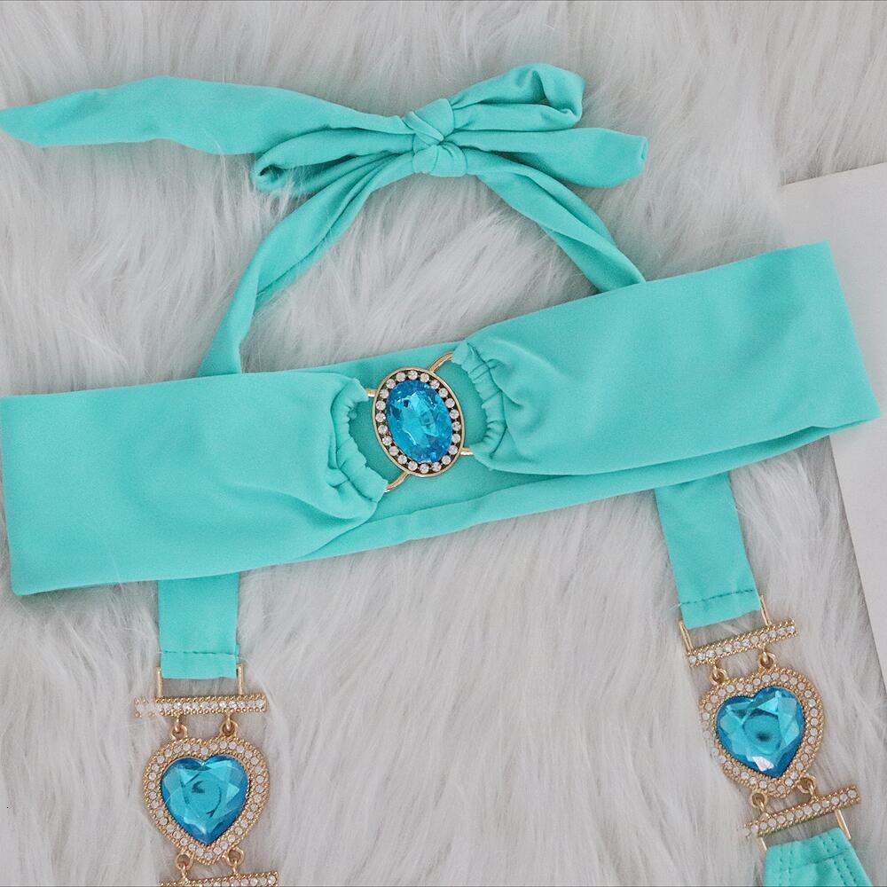 2025 Sexy Luxury Designer Swimsuit Heart-shaped Crystal Bright Diamond Red Bikini Women's Split Strap Metal Accessories Beachwear
