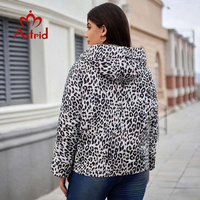 Astrid Women's Autumn Winter Parka Plus Size Woman Clothing Fashion Leopard Padding Hood Female Reversible Jacket Quilted Coats