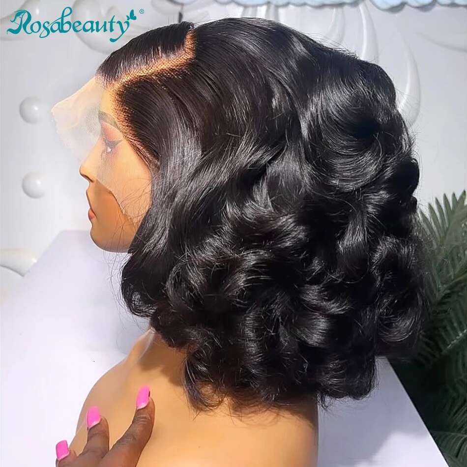 14 Inch Human Hair 200 Density 5x5 Closure Short Body Wave Bob Wig 13x6 Hd Frontal 13x4 Lace Front Wigs