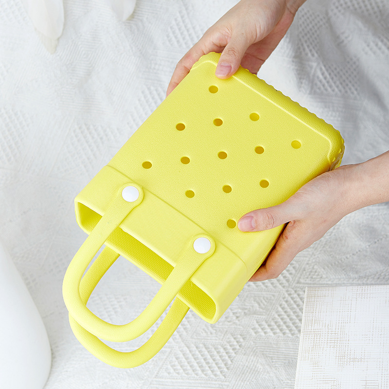 EVA And Cute Small Square Cartoon Ins Hole Jelly Beach Handbag Shoulder Bag