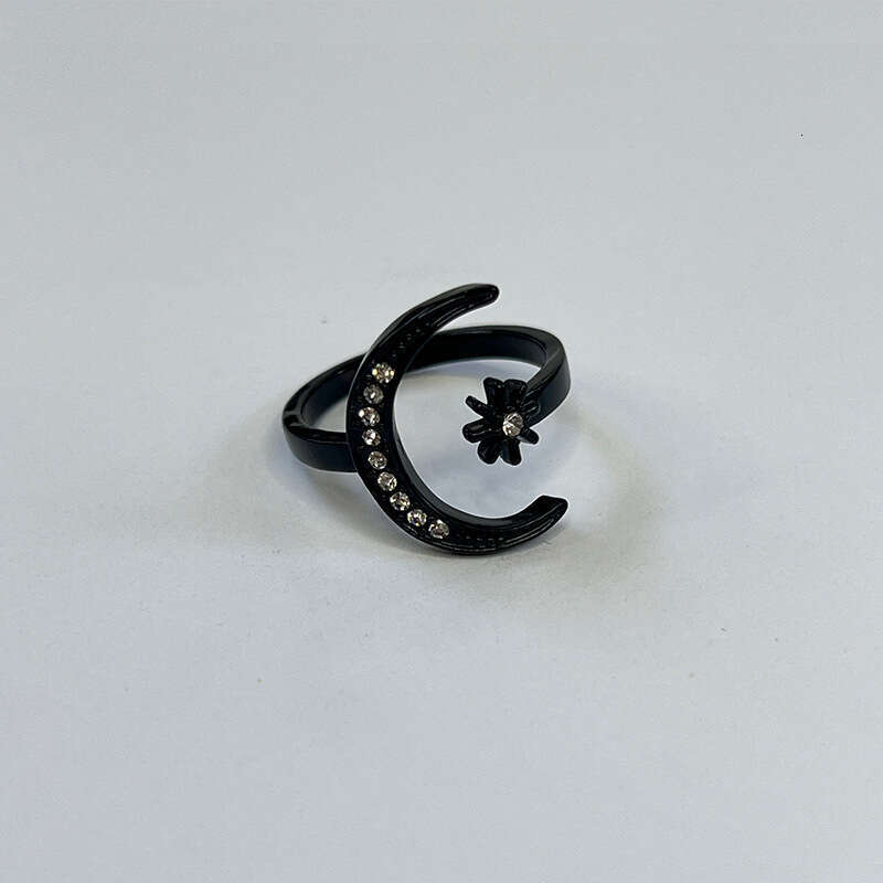 New Crescent Fashion Ethnic Style Star Moon Index Finger Open Ring