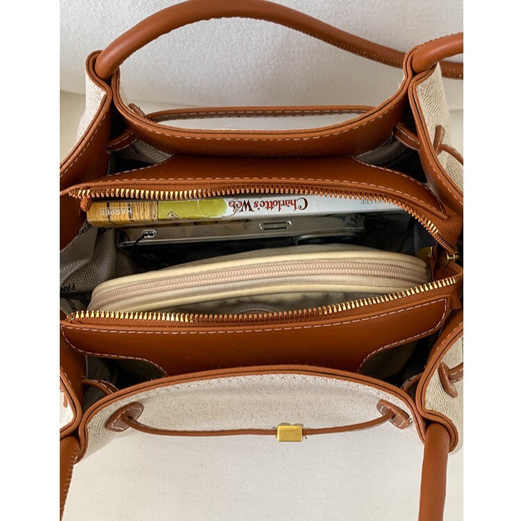 High end pleated hand-held vegetable basket for women 2025 new versatile color blocking large capacity single shoulder armpit bag