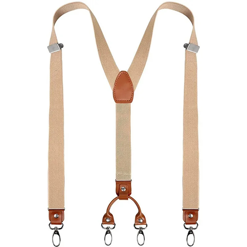 2.5 Cm Jeans Hook Buckle Y Strap Clip 4 Clips Adult Shirt Suit Strap Pants Accessories Suspenders 250515