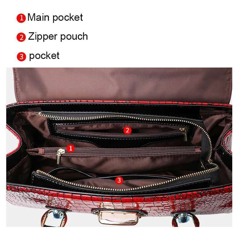 Aidrani Fashion Light Cowhide Women's Handbag With Large Capacity Red Casual Versatile One Shoulder Crossbody Stick Bag
