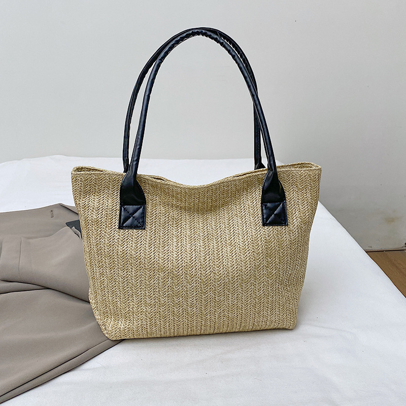 Weaving Contrasting Color Bucket 2025 Spring New Luxury Bag Fashion Trend Women's Single Shoulder Tote Bag New Free Delivery Designer Bag Beach V