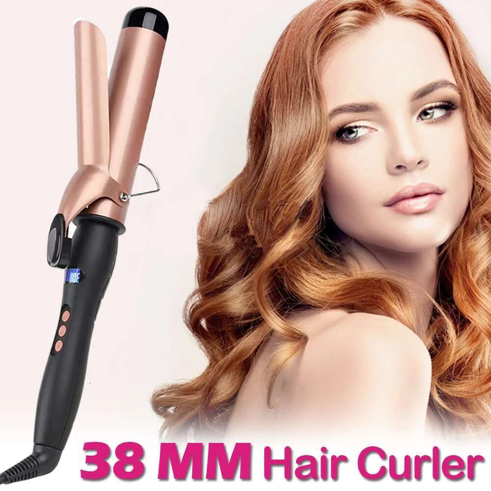 Iron Professional Curler Rechargeable Ceramic Styling Tools Negative Ion Hair Care Roller Curling Wand 38MM