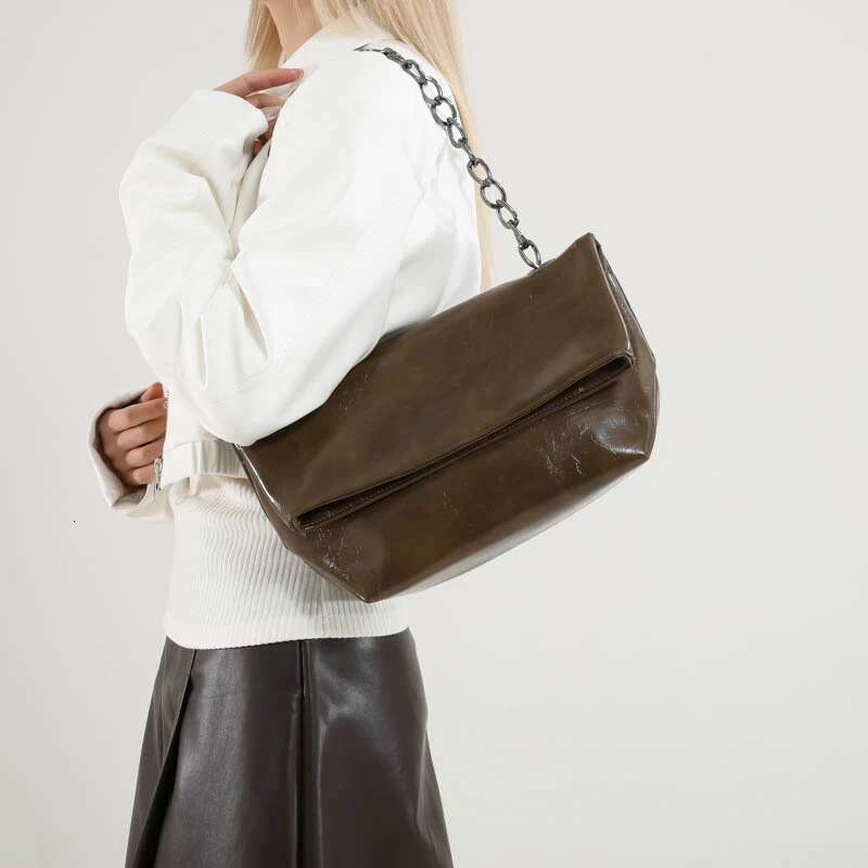 Bury Women Chain Shoulder Side PU Leather Handbag And Purse Fashion Brand Lady Flap Sling Daily Commuting Bag