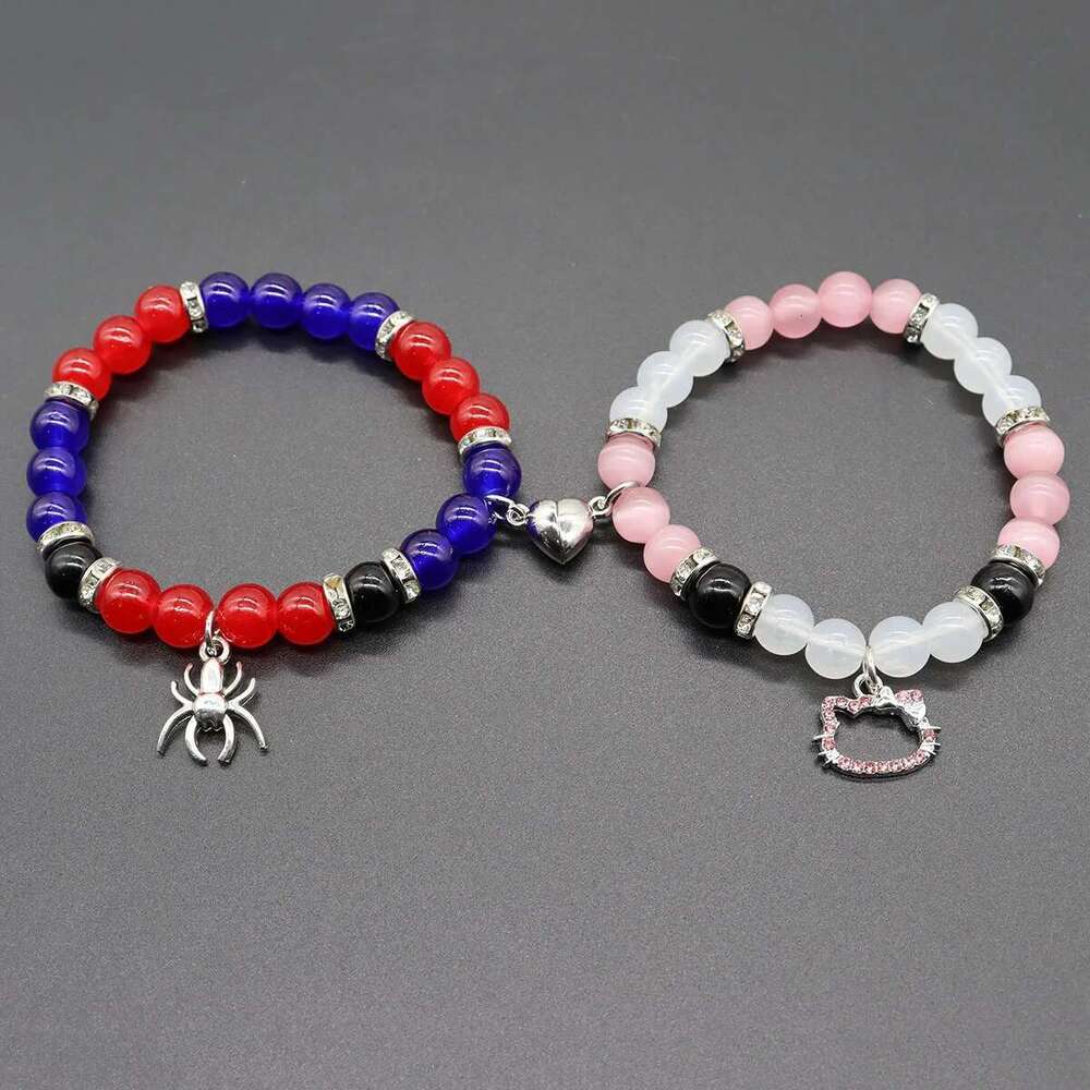 Halloween Bat Hello Cat Friendship Matching Bracelets Couple Best Friends Bff Spider Bracelet Jewelry For Women