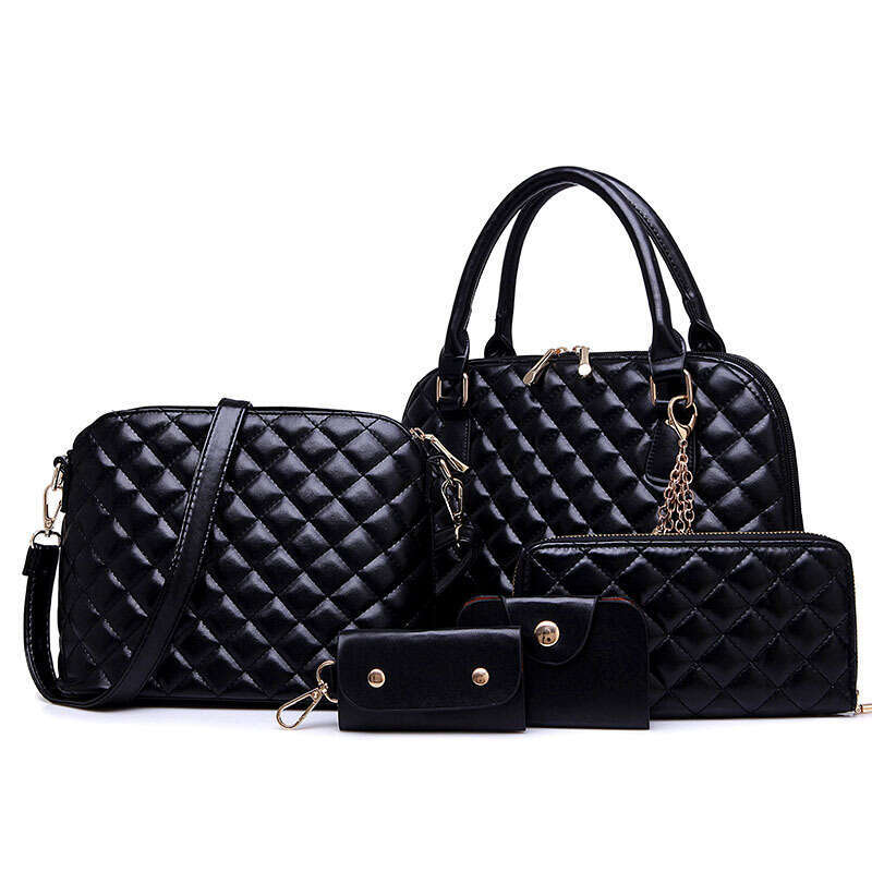 new fashion trend diamond grid five piece set mother texture single shoulder hand-held crossbody women's bag